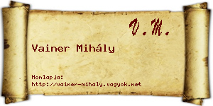 Vainer Mihály névjegykártya