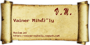 Vainer Mihály névjegykártya